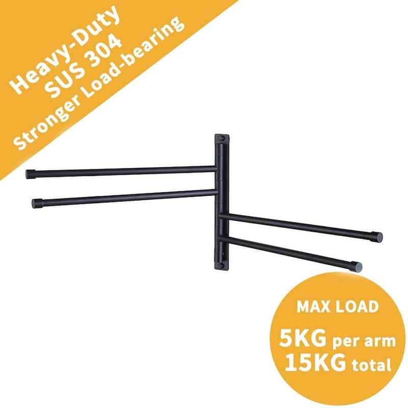 Wall Mounted Bathroom Swivel 4-Arm Towel Bar