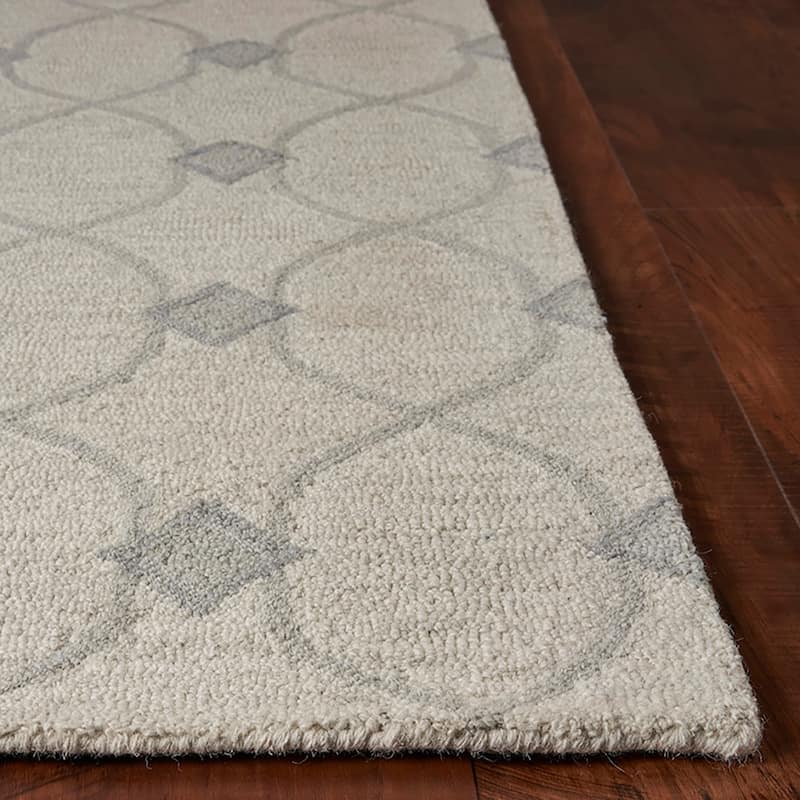 Porch & Den Cornus Trellis Hand-tufted Wool Ivory/ Grey Rug