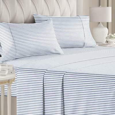 CGK Linens 4 Piece Solid Microfiber Deep Pocket Soft Bed Sheet Set