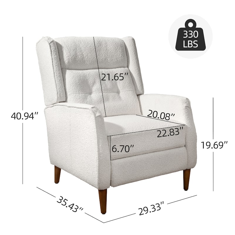 Art Leon Mid-century Modern Recliner, Lounge Chair with Wood Frame