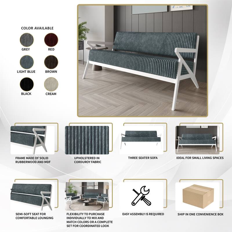 CraftPorch Chic Modern Velvet 3-Piece Upholstered Living Room Set