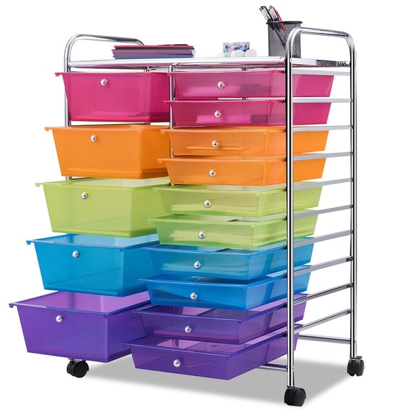 6 Drawer Rolling Storage Cart Tools Scrapbook Paper Office School Organizer New