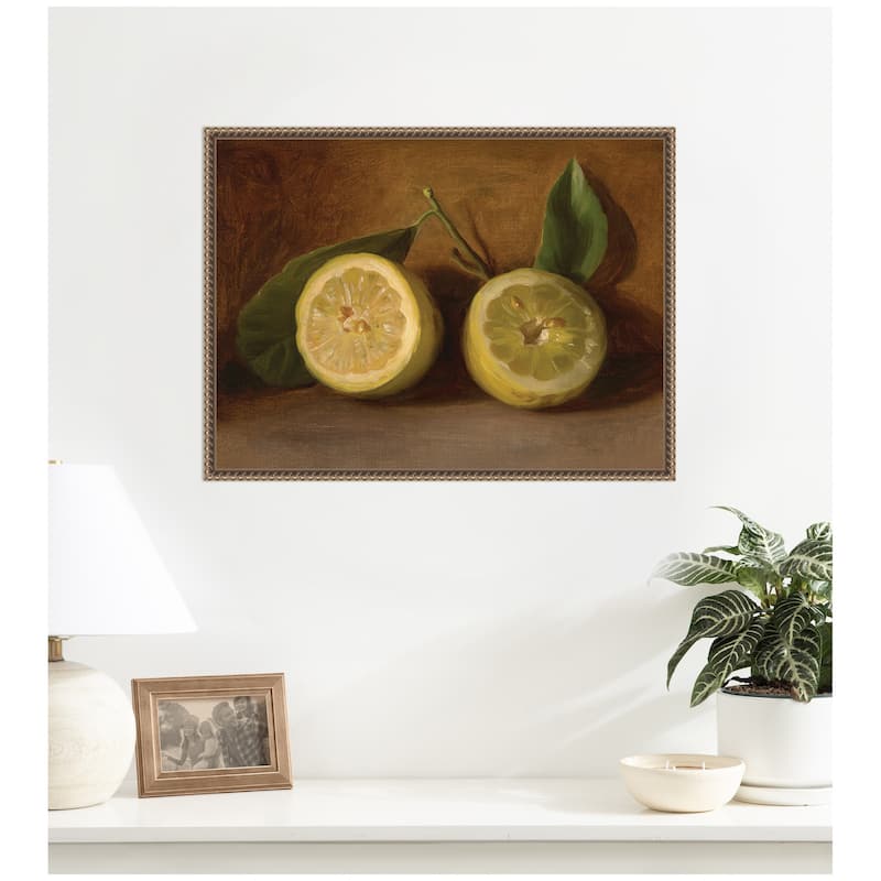 Kate and Laurel Lemons 1884 George Henry Hall by Nostalgia Prints Framed Canvas Wall Art Print