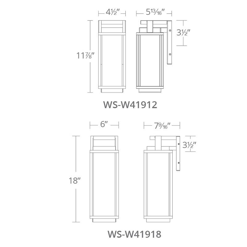 Two if By Sea 12in Indoor or Outdoor Wall Light 3000K in Black
