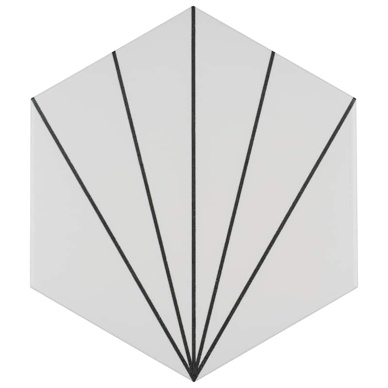 Merola Tile Aster Hex Blanco 8-5/8" x 9-7/8" Porcelain Floor and Wall Tile