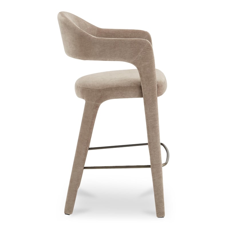NADAAL STUDIOS Bryn, Bar Stool With Open Barrel Back - 23.6"W x23.3"D x42.9"H
