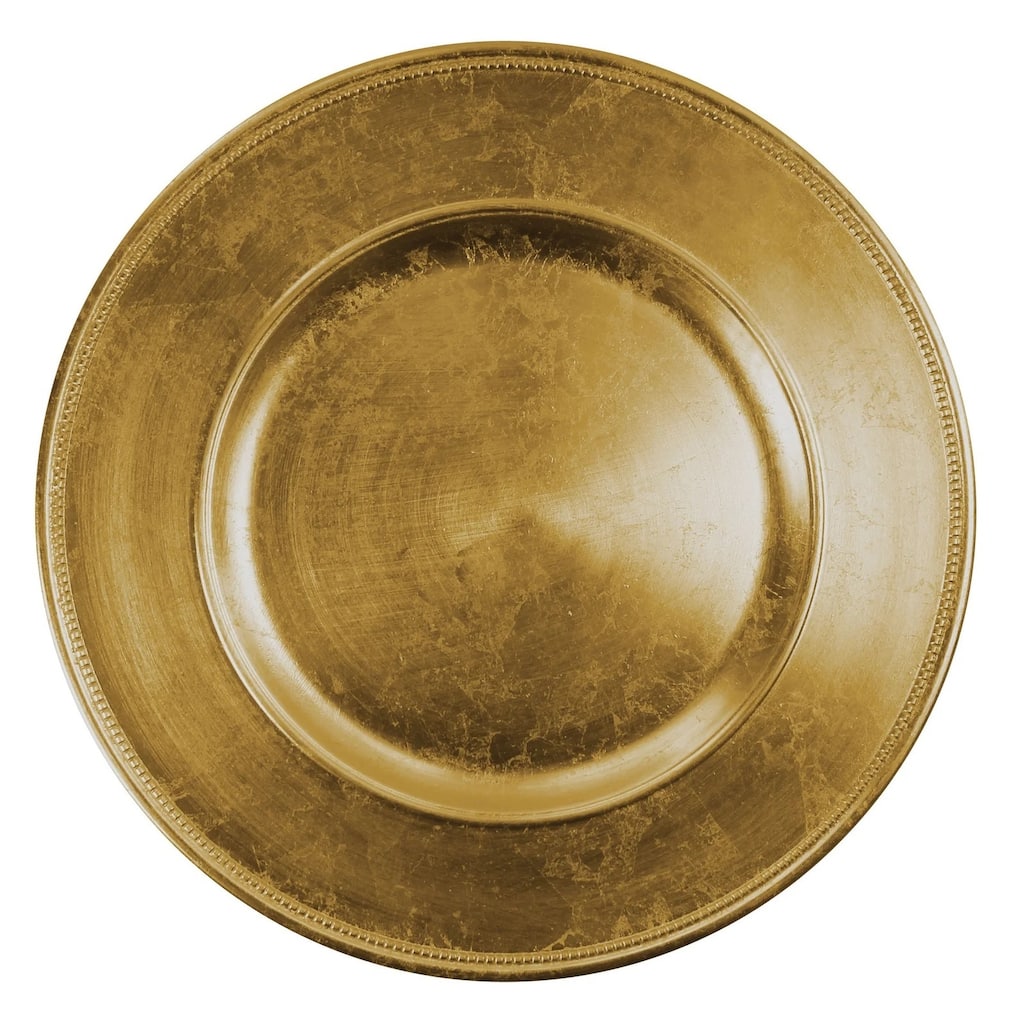 Gold Round Beaded Charger 13"