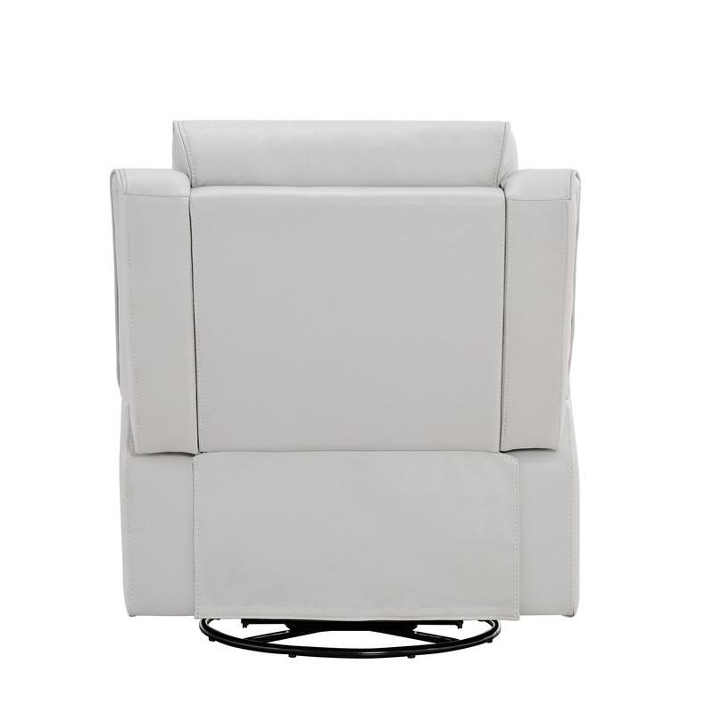 Spruce & Spring Alexis Swivel Manual Recliner Faux Leather Glider Recliner