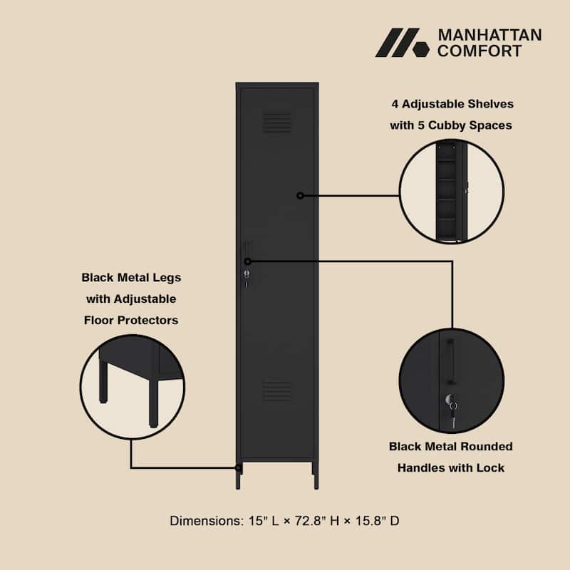 Manhattan Comfort Naomi 15" Metal Storage Cabinet
