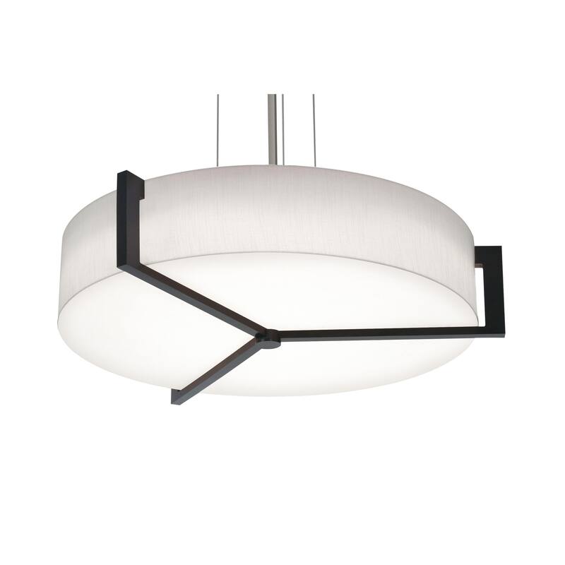 AFX APP2432MBES Apex 3 Light 28" Wide Pendant - Satin Nickel / Linen White / Espresso / White