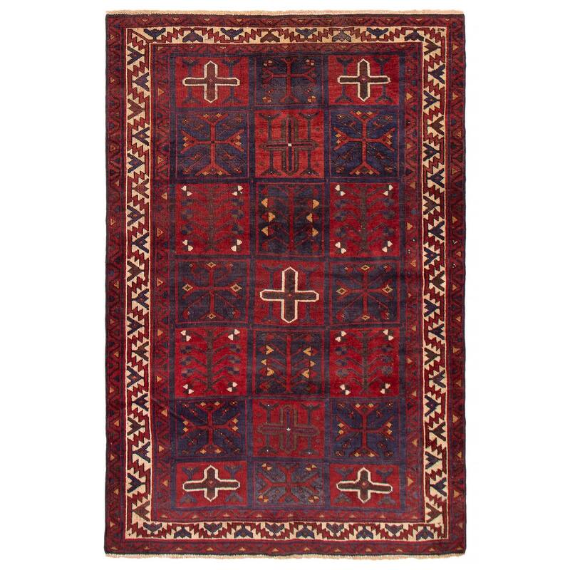 ECARPETGALLERY Hand-knotted Melis Vintage Red Wool Rug - 5'3 x 7'11 - Dark Red - 5'3 x 7'11