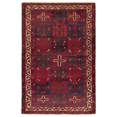 ECARPETGALLERY Hand-knotted Melis Vintage Red Wool Rug - 5'3 x 7'11