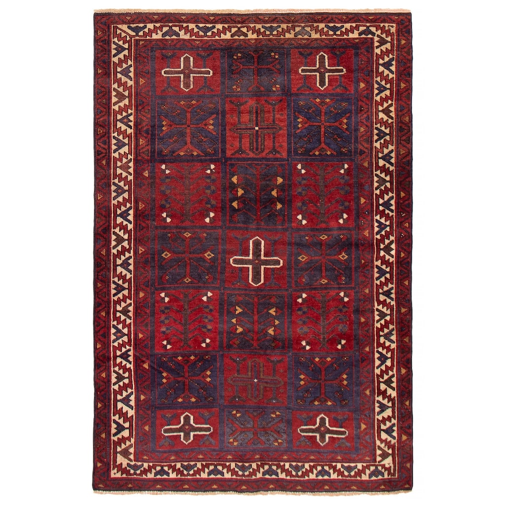ECARPETGALLERY Hand-knotted Melis Vintage Red Wool Rug - 5'3 x 7'11