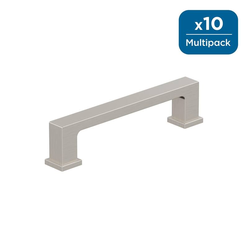 Amerock Bridgeport Cabinet, Drawer, or Furniture Pull - 3-3/4 inch (96mm) Center-to-Center - Satin Nickel