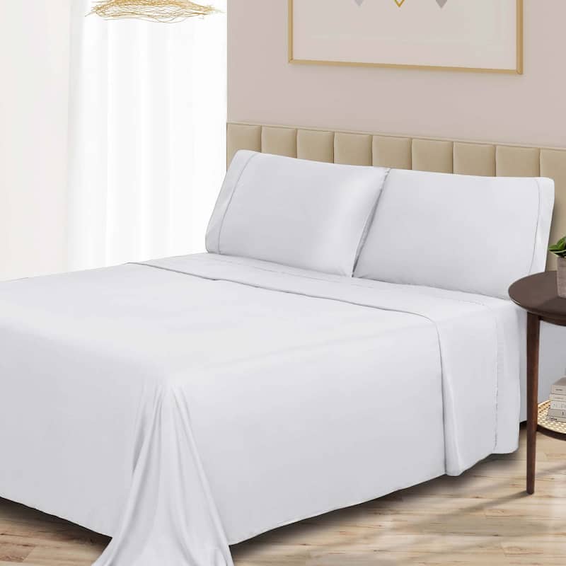 Superior Rayon from Bamboo 300 Thread Count Deep Pocket Sheet Set - California King - White