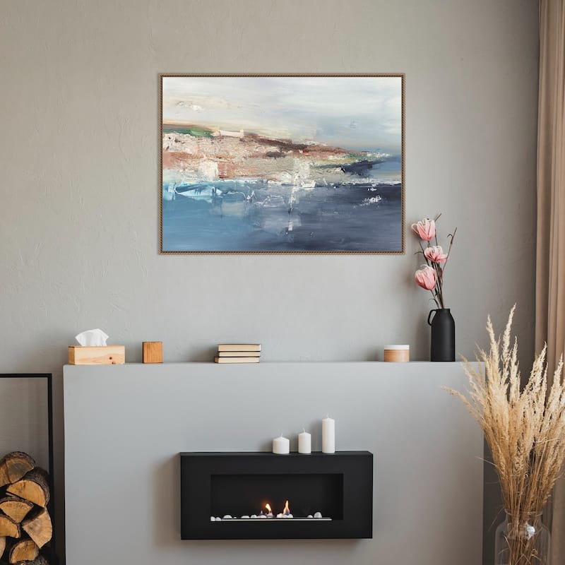European Coastal Abstract No. 1 by Ethan Harper Framed Canvas Wall Art Print