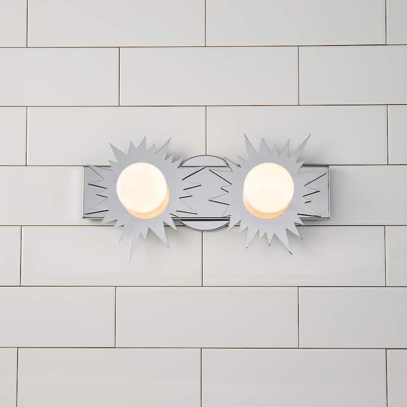 2 Light Chrome Bath vanity light Star Shape