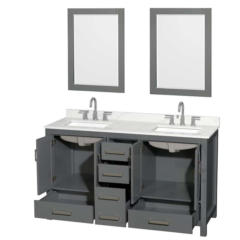 Wyndham Collection WCS141460D-QTZ-US3M24 Sheffield 60" Free Standing