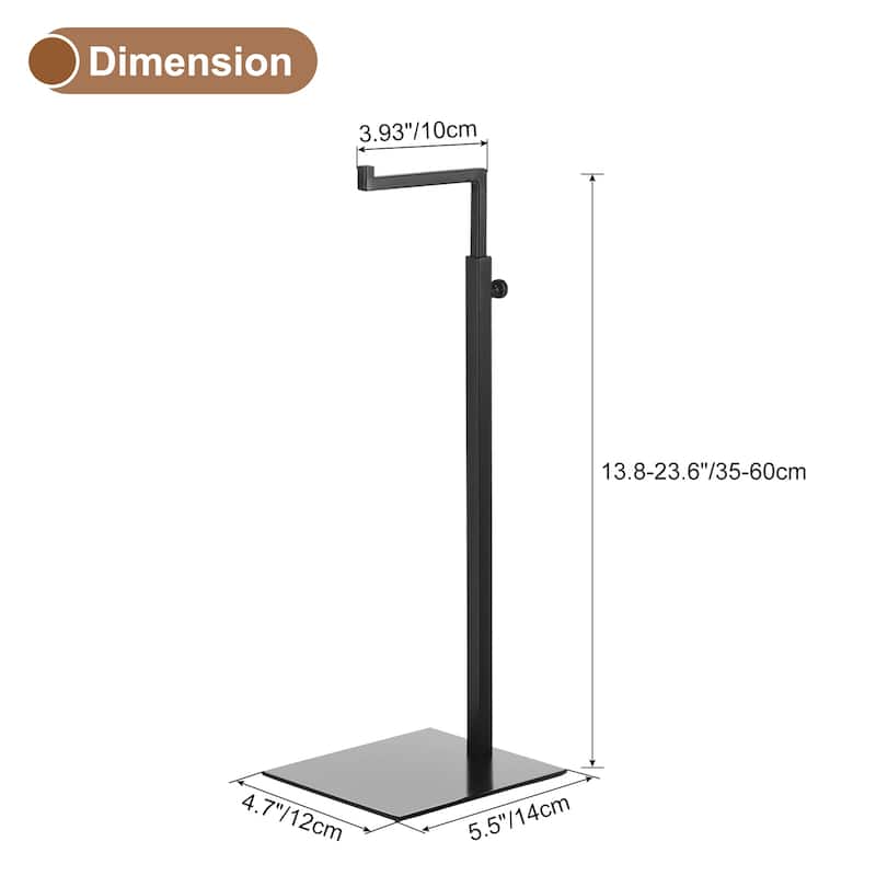 1pcs Purse Display Stand Adjustable Handbag Rack Stainless Steel Holder - Black