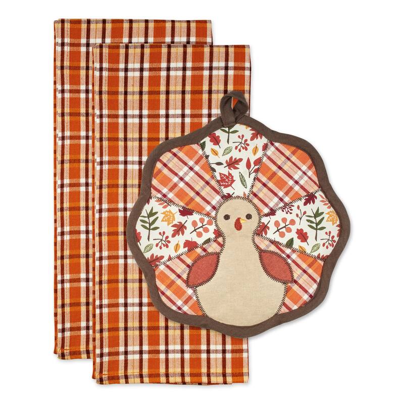 DII Fall Potholder Gift Set/3 - Gobble Turkey