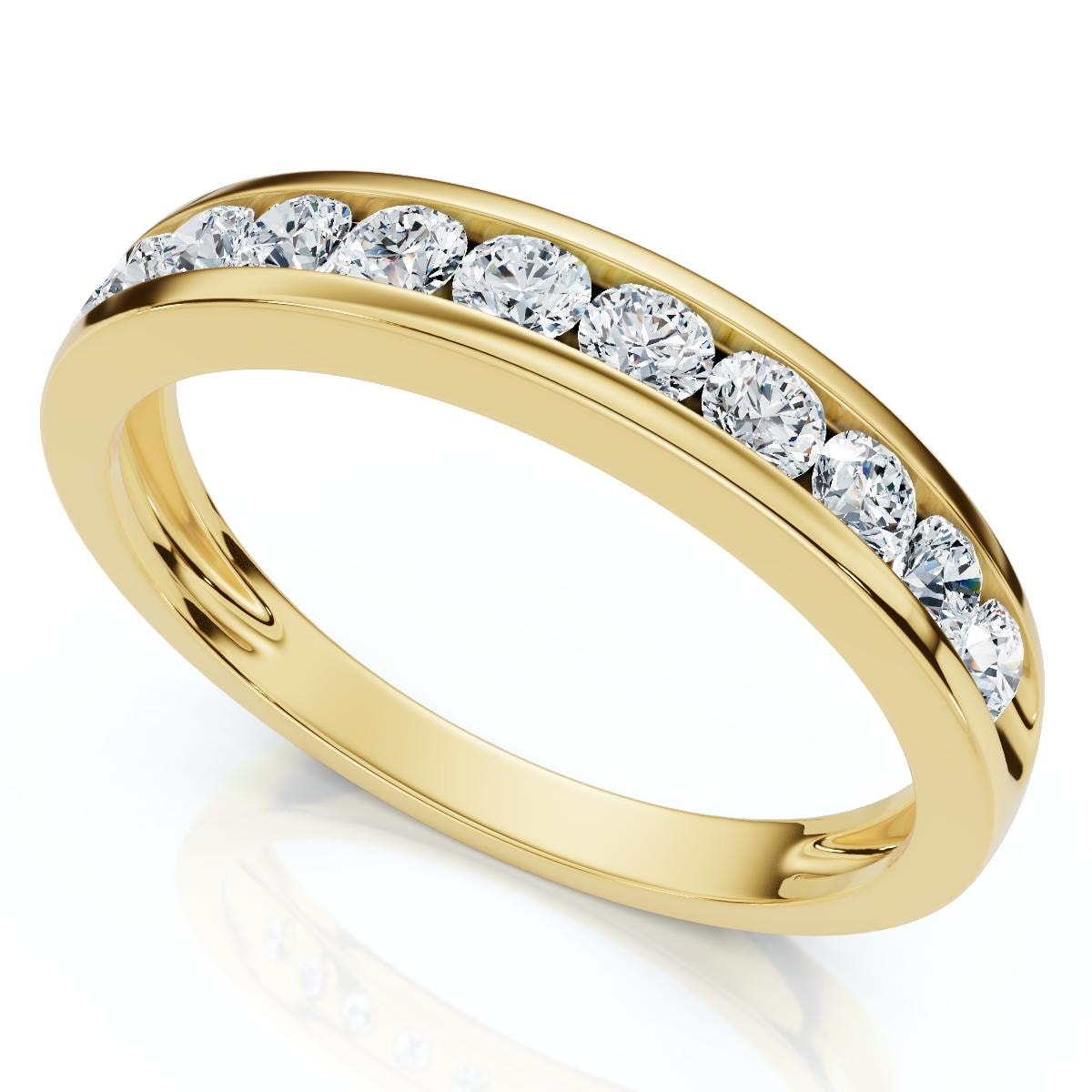 Bliss Diamond 1/2ct Yellow Gold Channel Set Diamond Wedding Ring