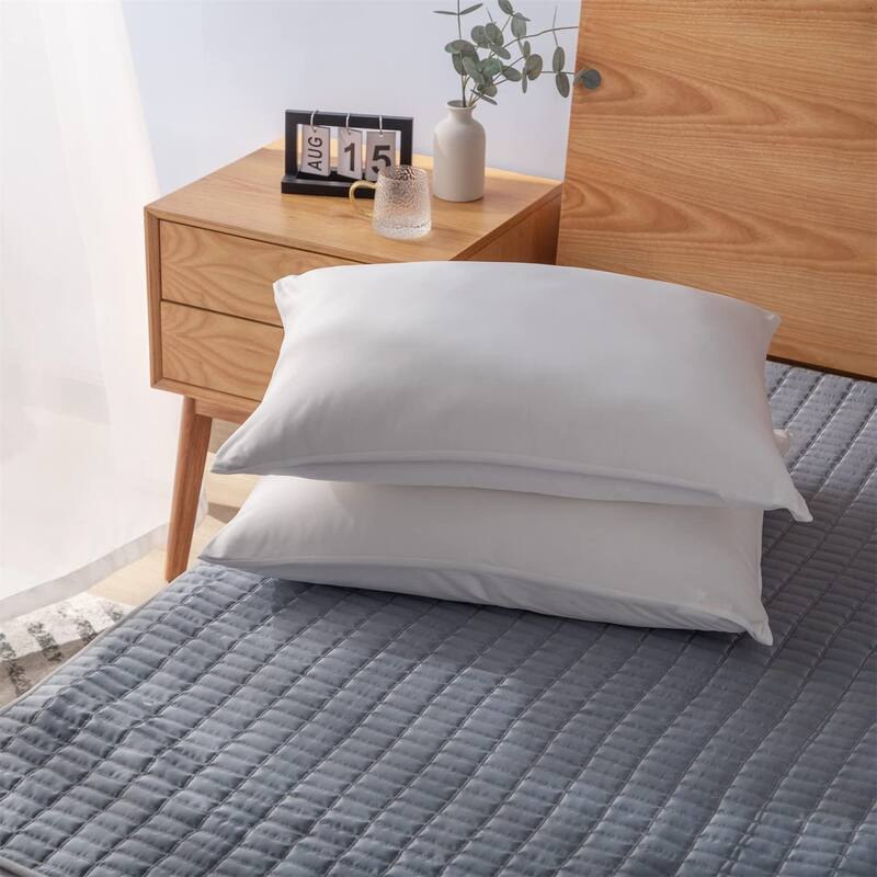 KASENTEX Soft Silky Zipper Cooling Pillow Case - Set of 2 Breathable Pillowcases for Hair and Skin