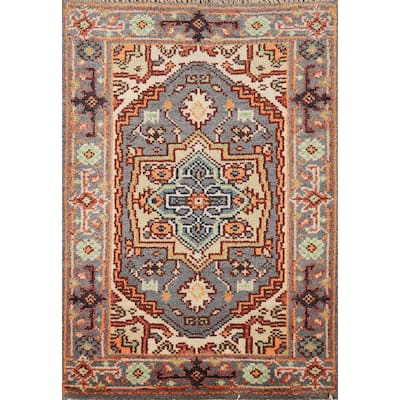 Gray Heriz Serapi Indian Accent Rug Hand-Knotted Wool Carpet - 2'0" x 3'0"