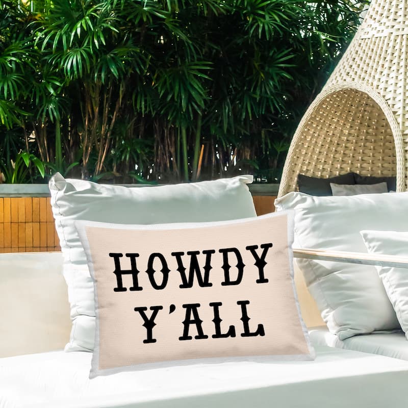 Stupell Southwestern Howdy Y'all Printed Outdoor Throw Pillow Design by Daniela Santiago