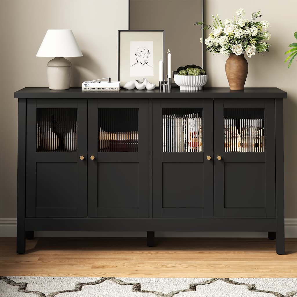 4-Door Storage Cabinet with Adjustable Shelves