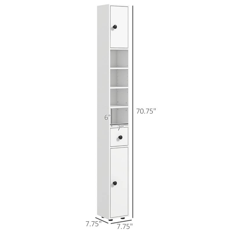 Anmytek Slim Corner Bathroom Cabinet White Tall Storage Unit