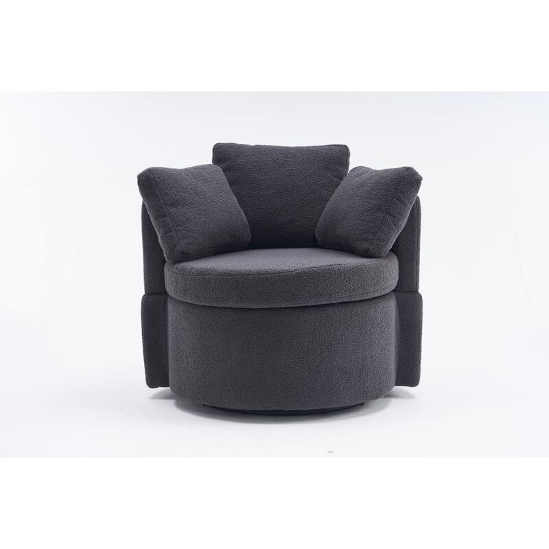 31.5" Swivel Barrel Chair with Storage