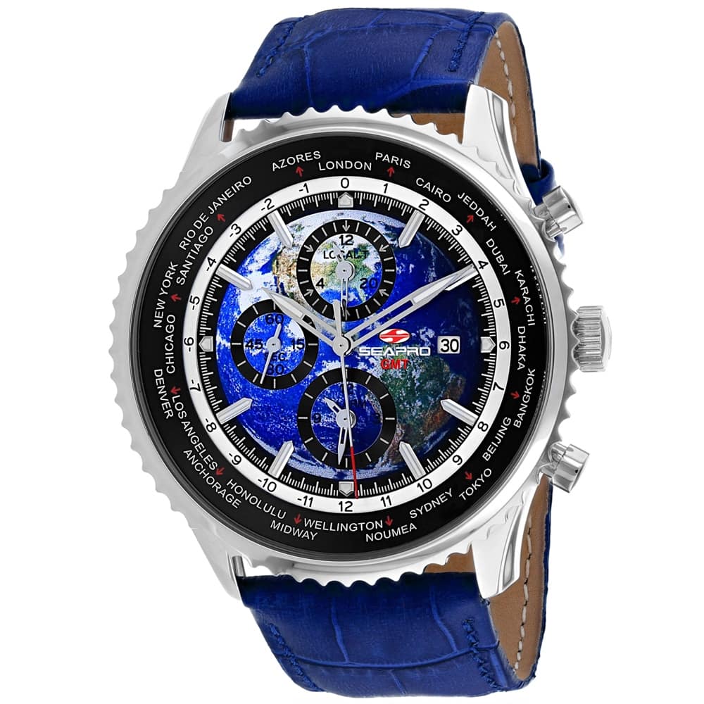 Seapro Men's Meridian World Timer GMT Blue Dial Watch - SP7132 - 6 (36)