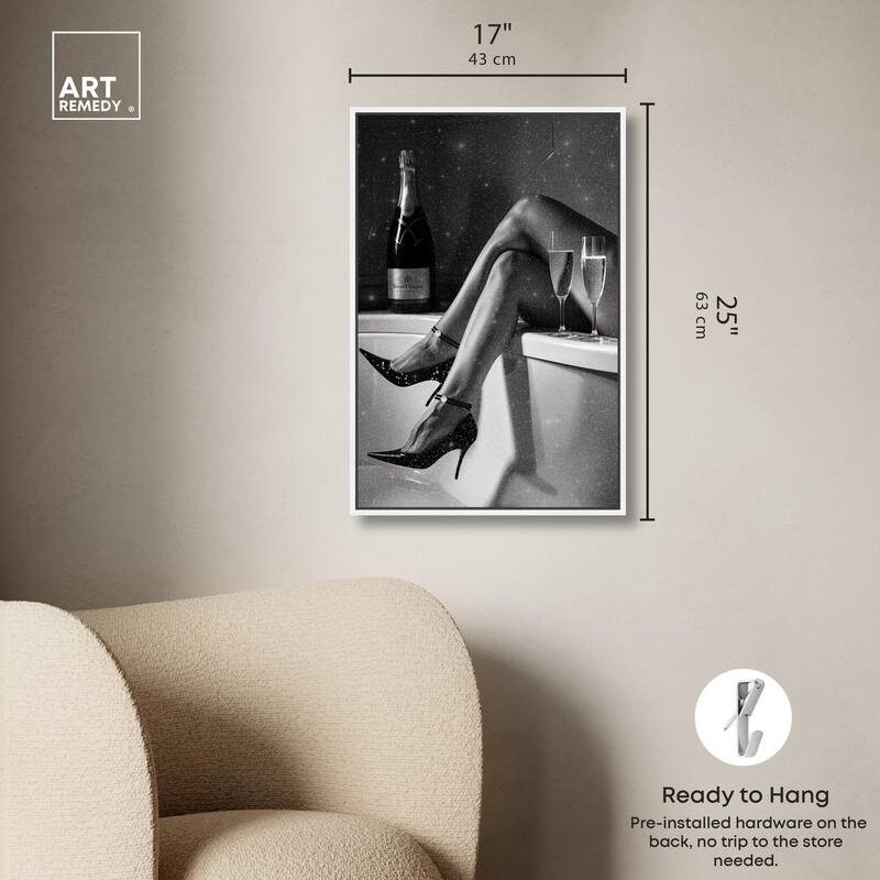 Champagne Bath Glamour Canvas by Art Remedy