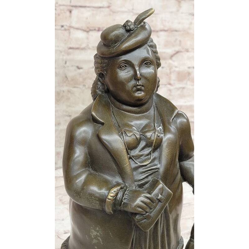 Woman With Umbrella Abstract Bronze Sculpture Statue Art Fernando Botero