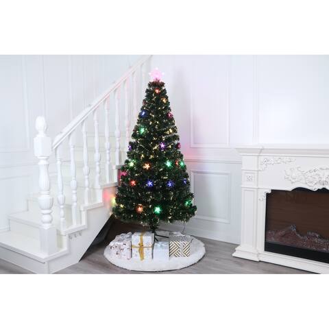 Green Christmas Tree with Star - Multicolor lights