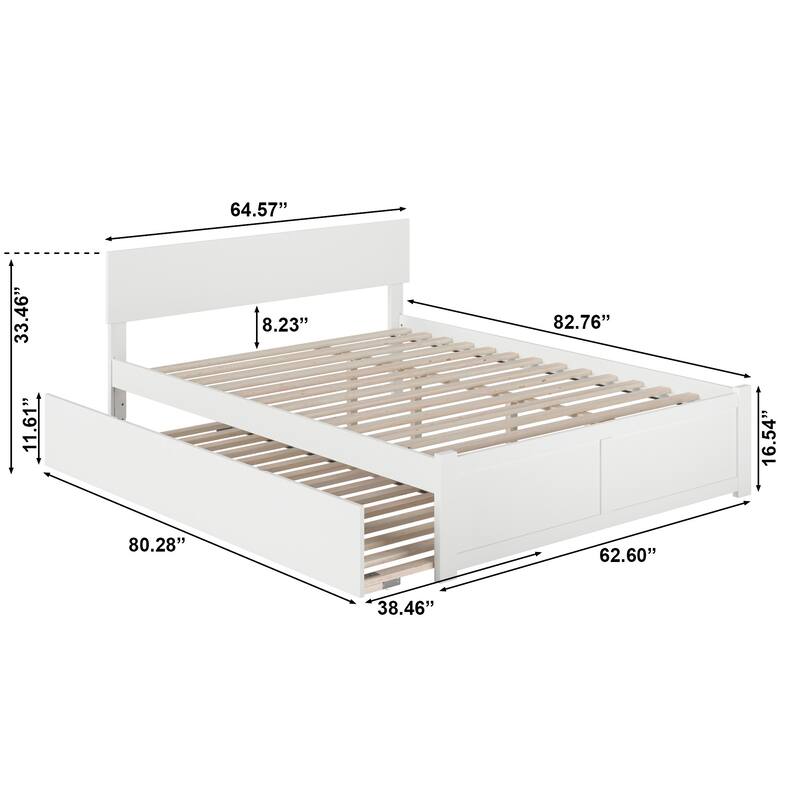 AFI Orlando Platform Bed with Footboard & Twin XL Trundle