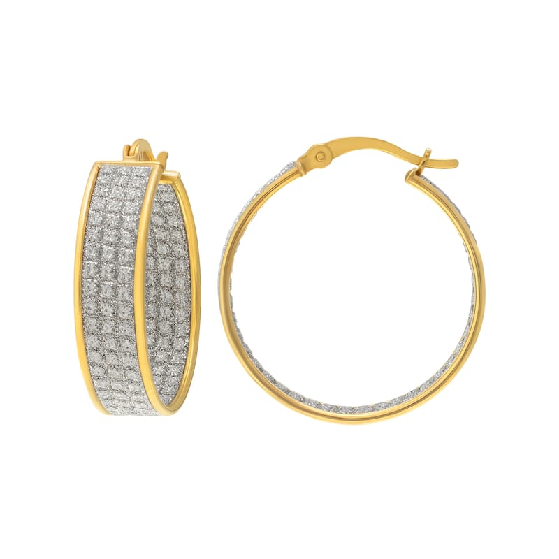 Victoria Townsend Yellow Gold over Sterling Silver Shiny Hoop Earrings