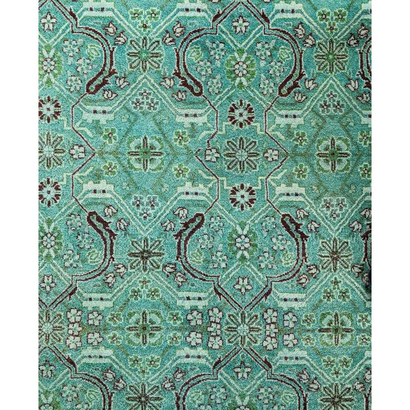 Overdyed One-of-a-Kind Hand-Knotted Area Rug - Green - 6' 2" x 9' 1"