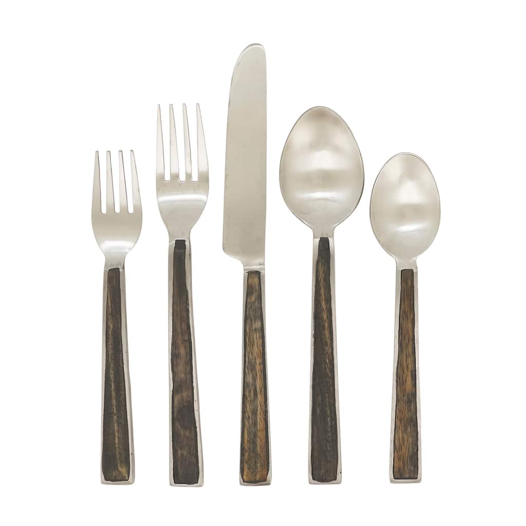 Artisanal Wood Inlay Flatware (Set of 5)