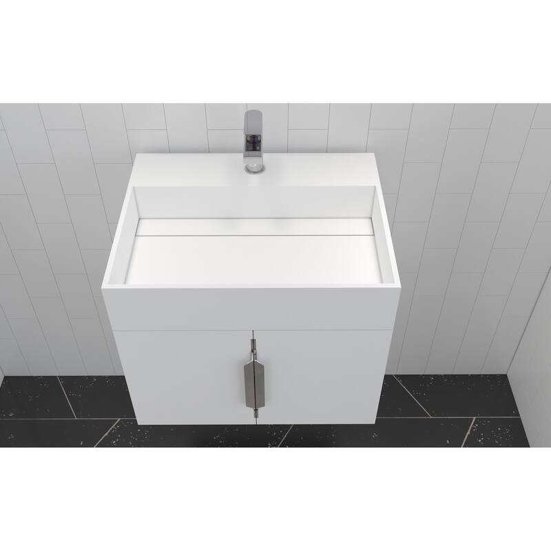 Amazon 24" Wall Mounted Bathroom Vanity Set w/ White Top