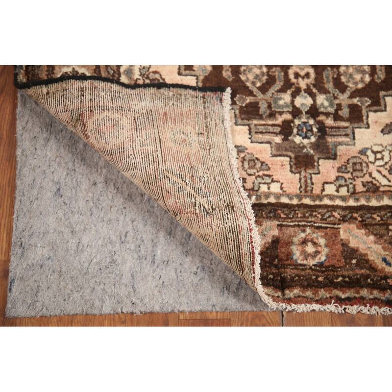 Hand Knotted Oriental 100% Wool Carpet Traditional Geometric Brown Malayer Runner Rug - 10' 2'' X 3' 3''