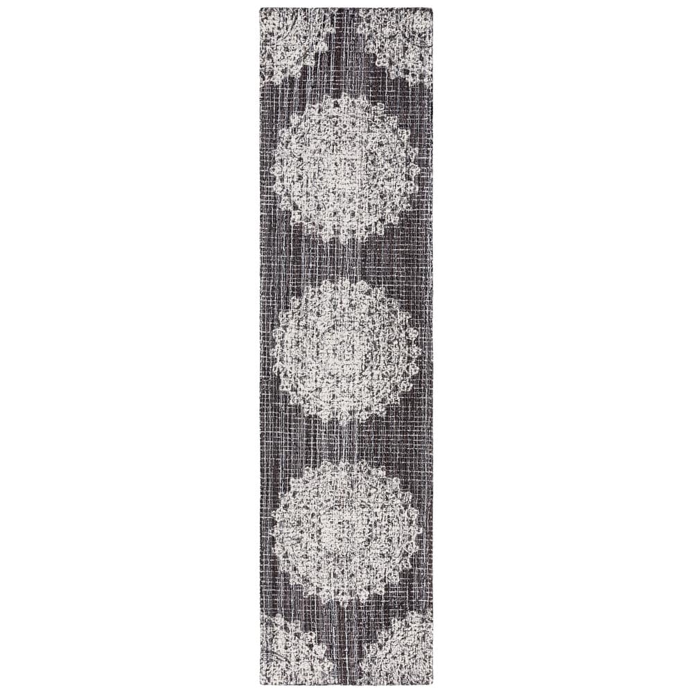 SAFAVIEH Handmade Ebony Satoko Medallion Wool Rug