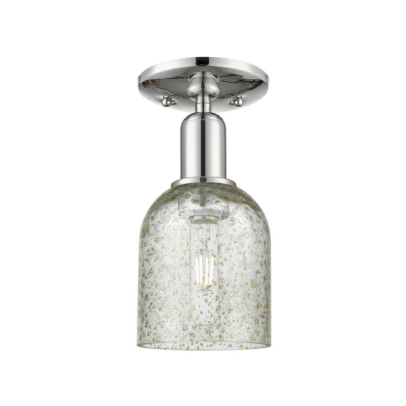 Innovations Lighting Endless Possibilities Arcadia - Caledonia - 1 Light 5" Semi-Flush Mount - Polished Nickel/Mica