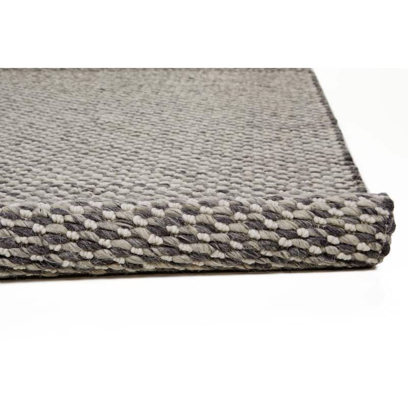 Genet Modern Eco-Friendly Bouclé Rug, Chracoal Gray/Ivory, Accent Rug