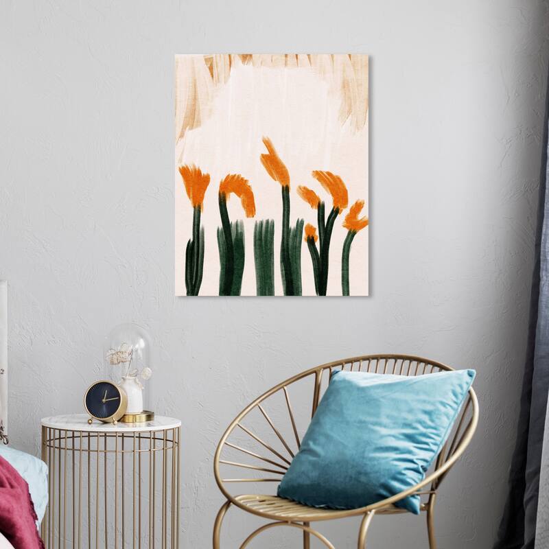 Wynwood Studio Canvas Abstract The Farmer s Flowers Orange Modern & Contemporary Wall Art Canvas Print - 20 x 24