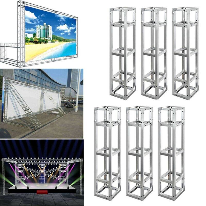 Wedding Truss DJ Light Stand Stage Square Iron Stand Truss Segment - Silver - 7.9 W x 7.9 L x 39 H inch