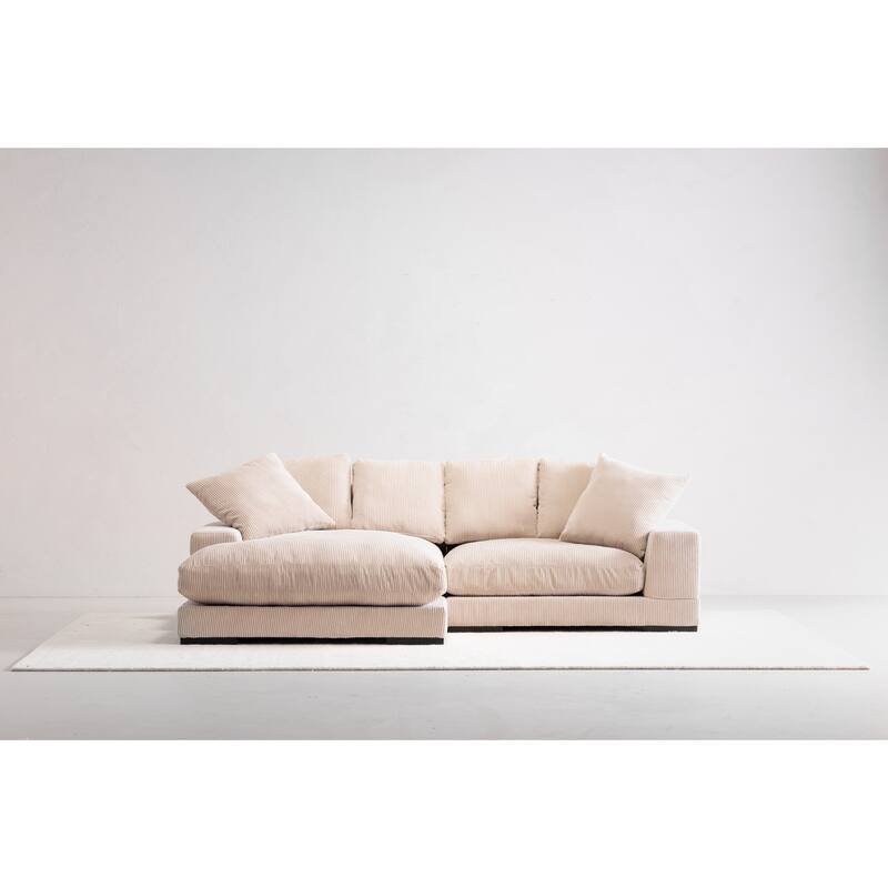 NADAAL STUDIOS Keira Sectional - Elegant Cappuccino Corduroy - Contemporary & Timeless Design