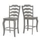 preview thumbnail 6 of 14, Elena Antique Grey Extendable Counter Height Dining Set - French Ladder Back by iNSPIRE Q Classic