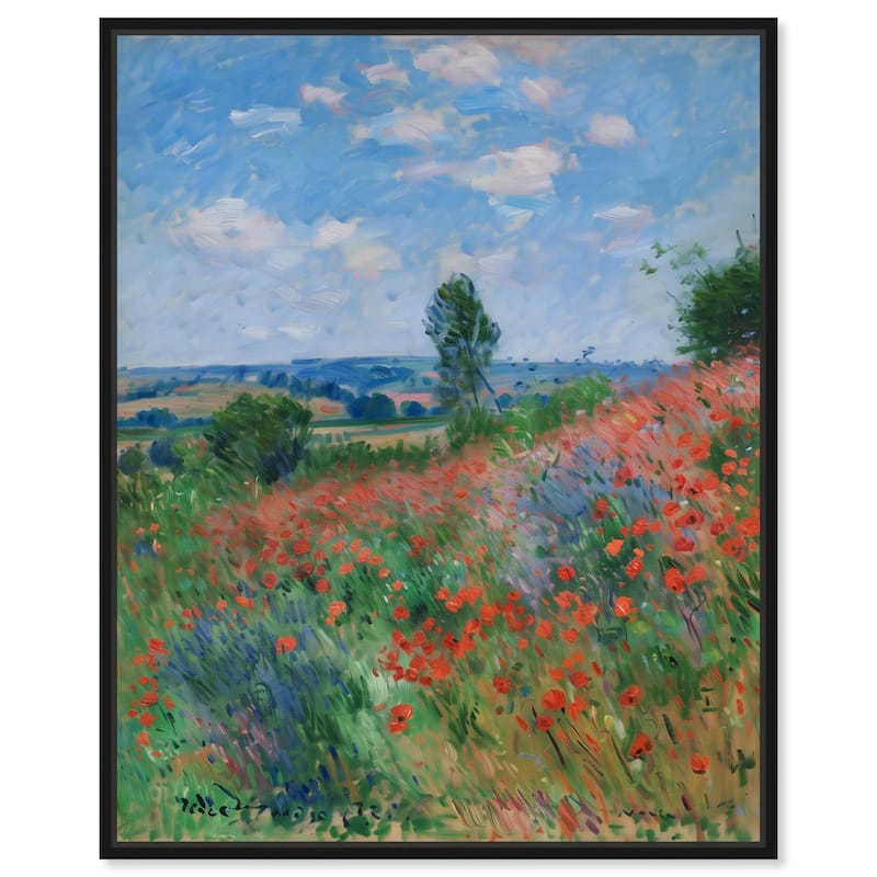Blanket of Poppies II Canvas by Art Remedy - Black - 20" x 24"