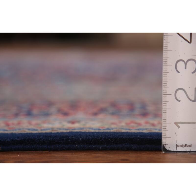 Vegetable Dye Blue Kerman Chinese Area Rug Hand-Knotted Wool Carpet - 7'0"x 10'0"